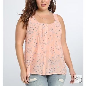 Torrid Floral Chiffon Tulip Back Tank size 1x- lightly used